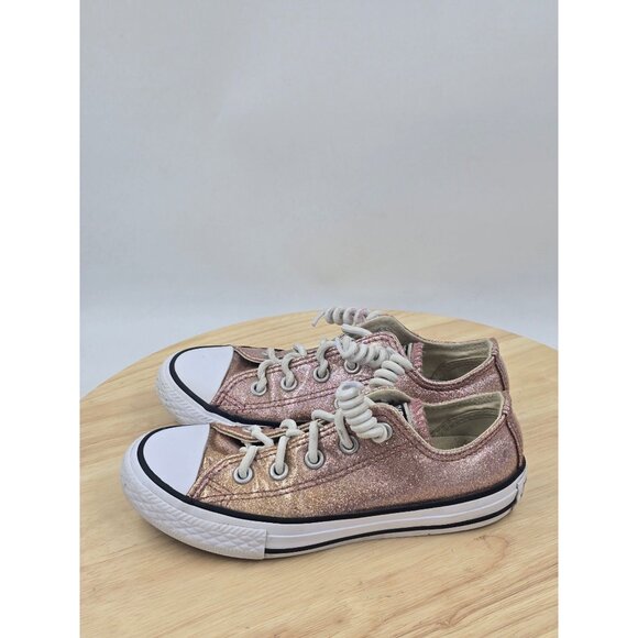 Converse Chuck Taylor Low Top rose gold Glitter Shoes youth size 12 - Picture 4 of 8